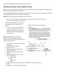 Document preview: Affirmation for Appointment and Commission as a Notary Public - Colorado