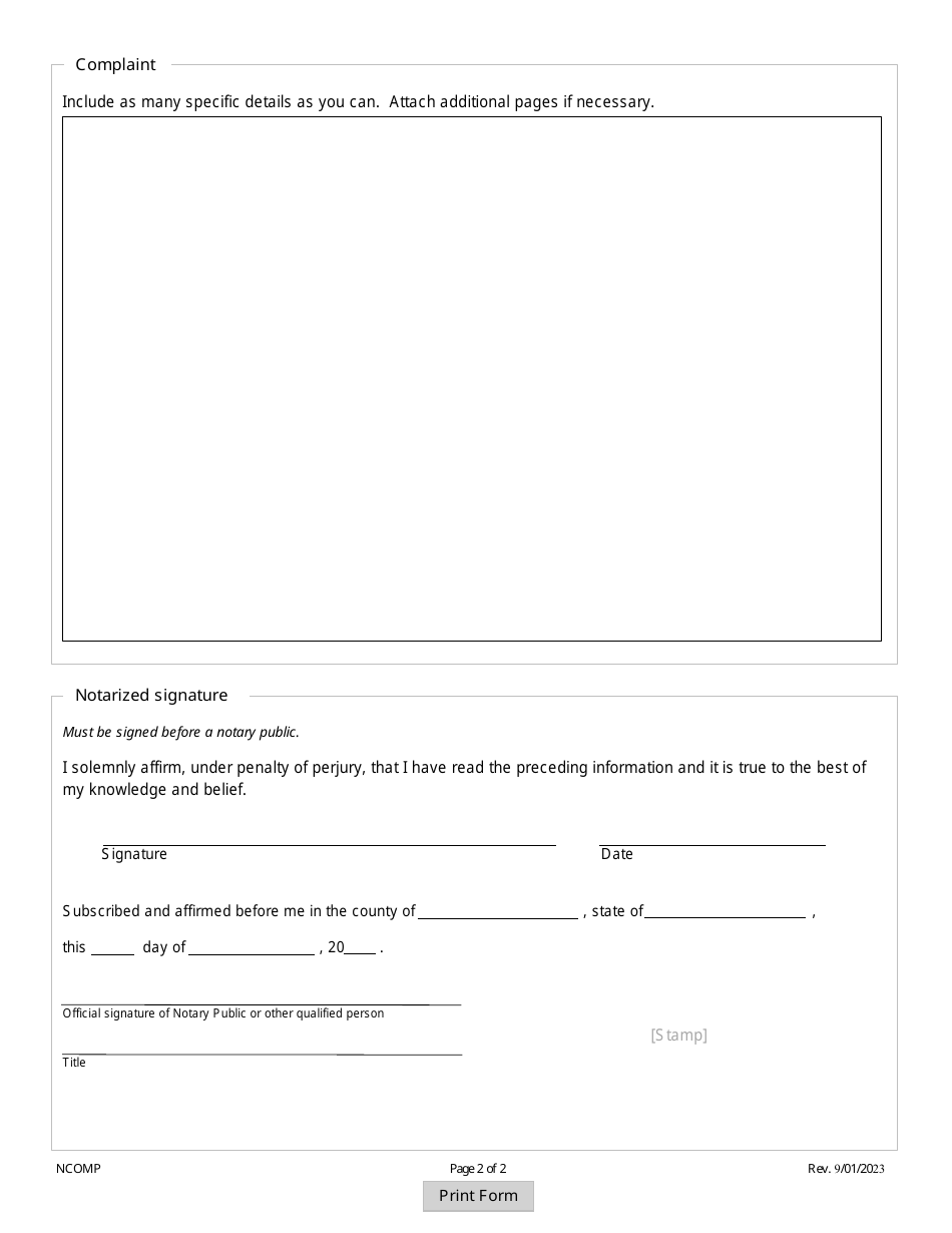 Notary Complaint Form - Colorado, Page 3