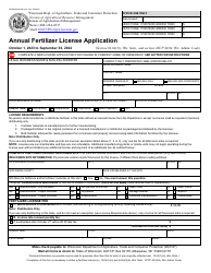 Document preview: Form DARM-BACM-002 Annual Fertilizer License Application - Wisconsin, 2024