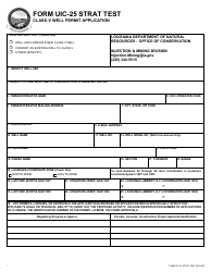 Form UIC-25 STRAT TEST Class V Stratigraphic Test Well Permit Application - Louisiana