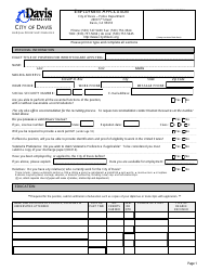 Document preview: Employment Application - City of Davis, California