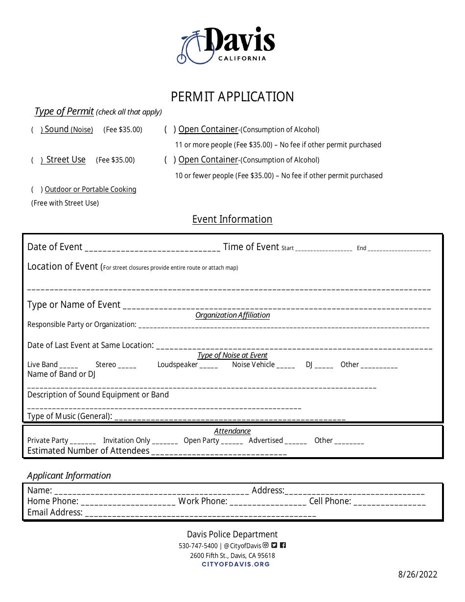 Street Use Permit Application - City of Davis, California, Page 3