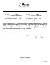 Street Use Permit Application - City of Davis, California, Page 5