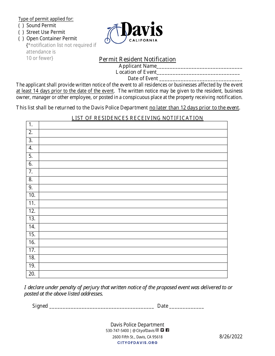 Street Use Permit Application - City of Davis, California, Page 7