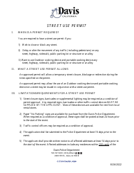 Document preview: Street Use Permit Application - City of Davis, California