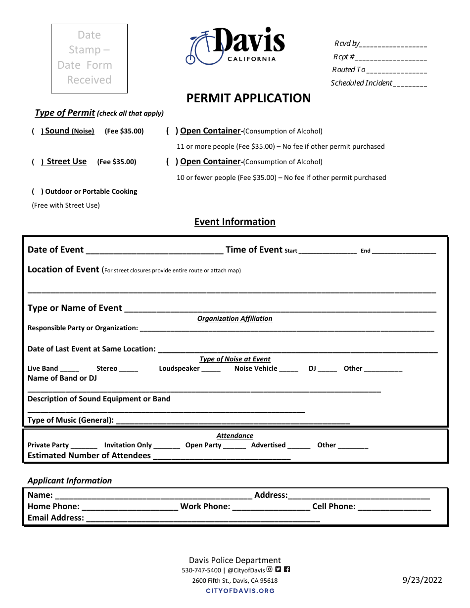 Permit for Open Container / Consumption of Alcoholic Beverages in Public - City of Davis, California, Page 3