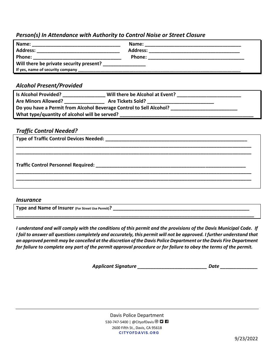 Permit for Open Container / Consumption of Alcoholic Beverages in Public - City of Davis, California, Page 4