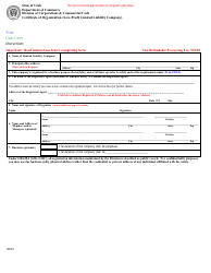 Document preview: Certificate of Organization (Low-Profit Limited Liability Company) - Utah