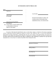 Request for Hearing to Appeal the Classification of Nuisance Dog, Dangerous Dog, or Vicious Dog - City of Findlay, Ohio, Page 2
