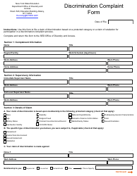 Document preview: Discrimination Complaint Form - New York
