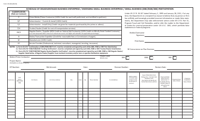 Document preview: Form CR-266 Schedule of Disadvantaged Business Enterprise/Emerging Small Business Enterprise/Small Business (Dbe/Esbe/Sbe) Participation - New Jersey