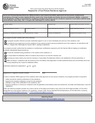 Document preview: Form 8491 Request for a Four-Person Residence Approval - Texas