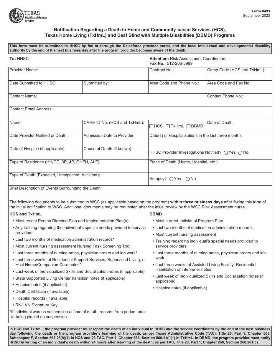 Form 8493 Download Fillable PDF Or Fill Online Notification Regarding A ...