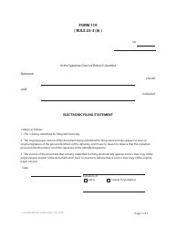 Document preview: Form F119 Electronic Filing Statement - British Columbia, Canada