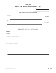 Document preview: Form 20.1 Requisition - Method of Attendance - British Columbia, Canada