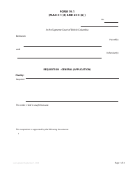 Form 19.1 Requisition - General (Application) - British Columbia, Canada