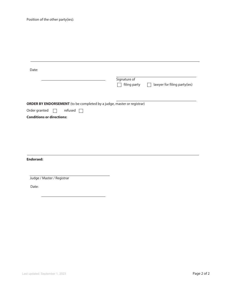 Form 19.1 Requisition - General (Application) - British Columbia, Canada, Page 2