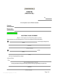Document preview: Form F96 Electronic Filing Statement - British Columbia, Canada