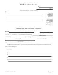 Document preview: Form 47.1 Order Made at Trial Management Conference - British Columbia, Canada
