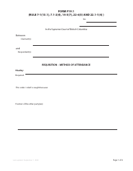 Document preview: Form F19.1 Requisition - Method of Attendance - British Columbia, Canada