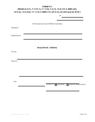 Document preview: Form F17 Requisition - General - British Columbia, Canada