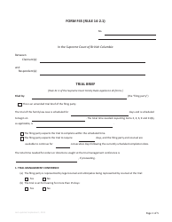 Form F45 Trial Brief - British Columbia, Canada