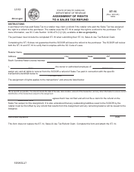 Document preview: Form ST-16 Assignment of Rights to a Sales Tax Refund - South Carolina