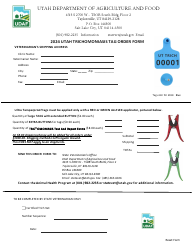 Document preview: Utah Trichomoniasis Tag Order Form - Utah, 2024