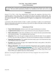 Form 2304 Notary Public Complaint - Texas