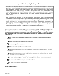 Form 2304 Notary Public Complaint - Texas, Page 3
