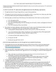Criminal History Record Check Authorization Form - Taxi/Limousine Z Endorsement - Delaware, Page 3