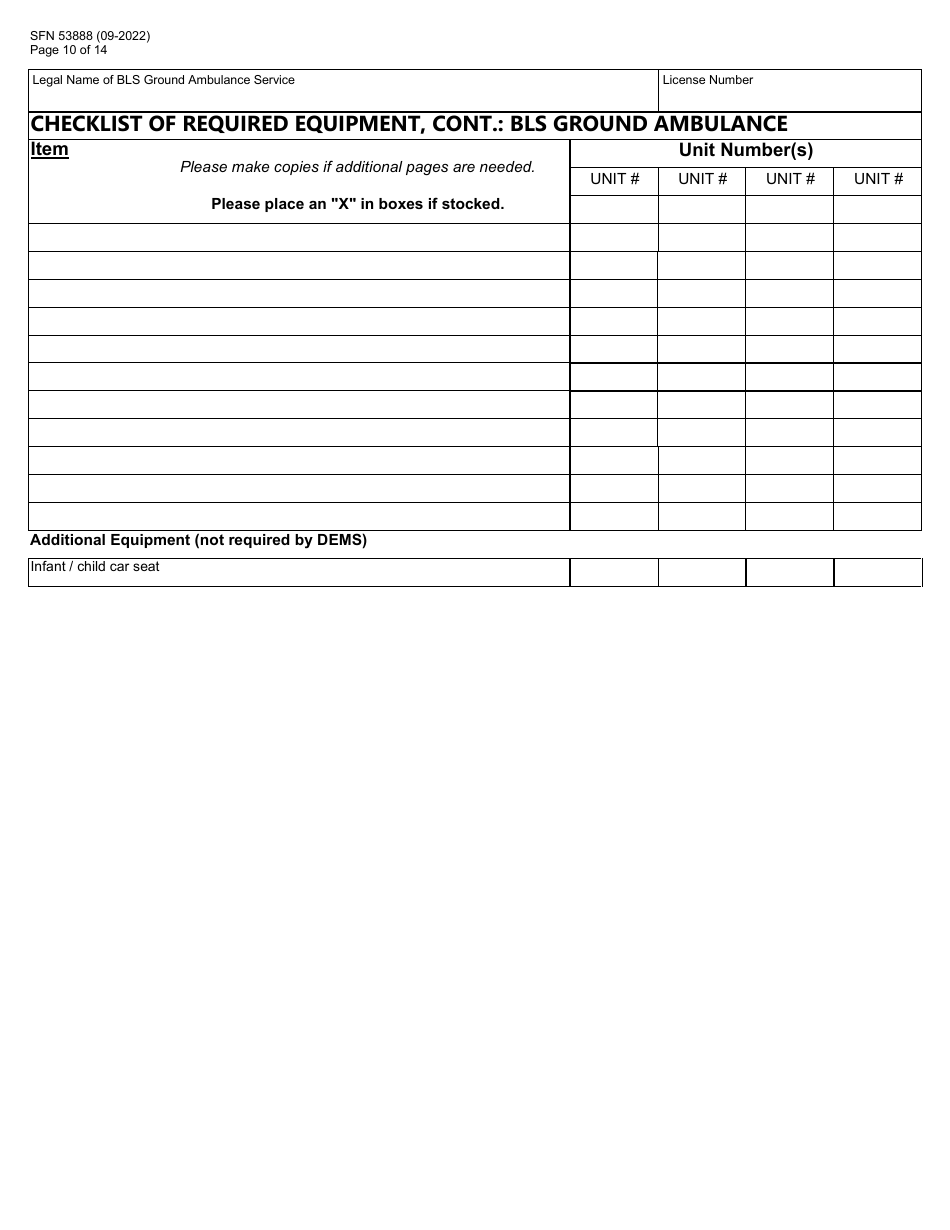 Form SFN53888 North Dakota License Renewal Application - Basic Life Support Ground Ambulance - North Dakota, Page 10