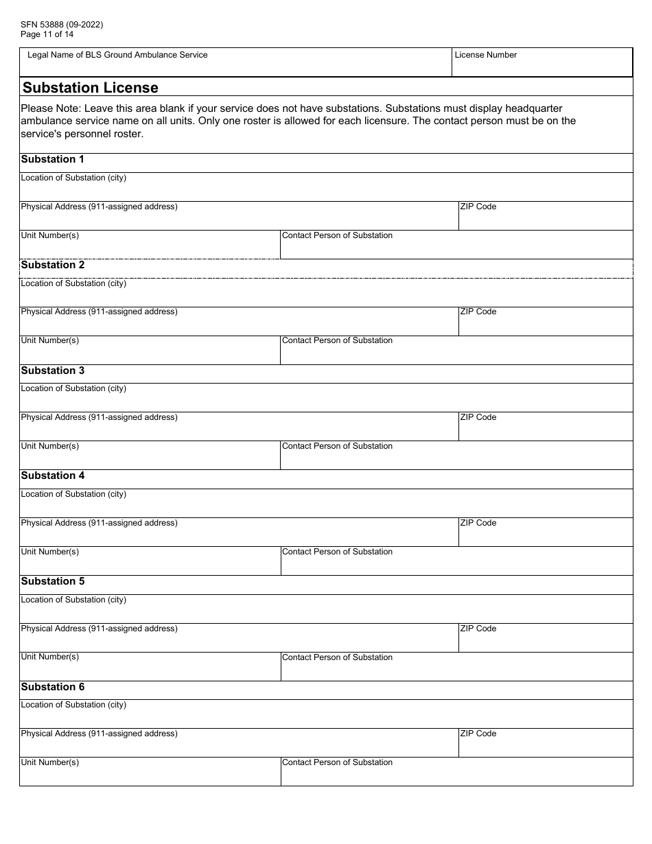 Form SFN53888 North Dakota License Renewal Application - Basic Life Support Ground Ambulance - North Dakota, Page 11