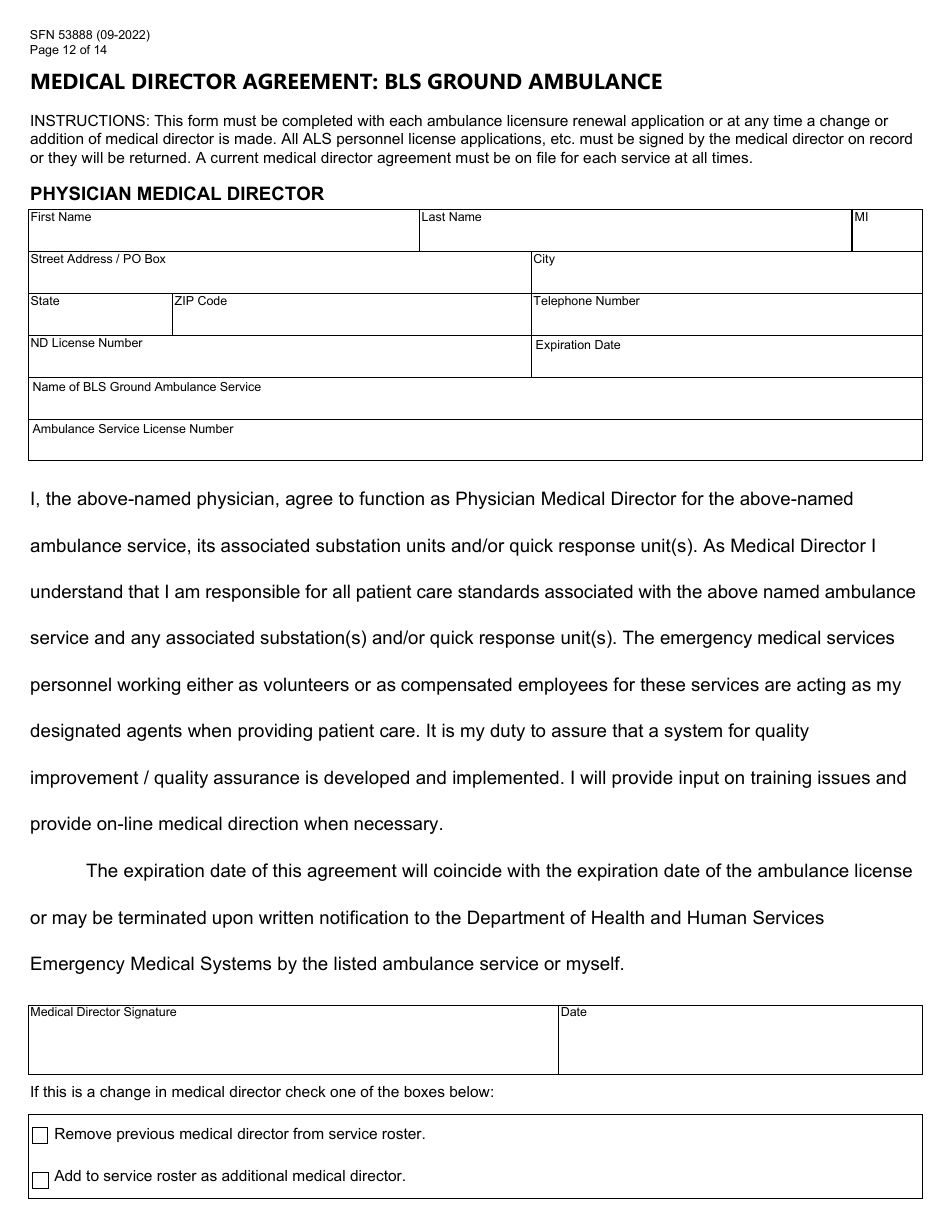 Form SFN53888 North Dakota License Renewal Application - Basic Life Support Ground Ambulance - North Dakota, Page 12
