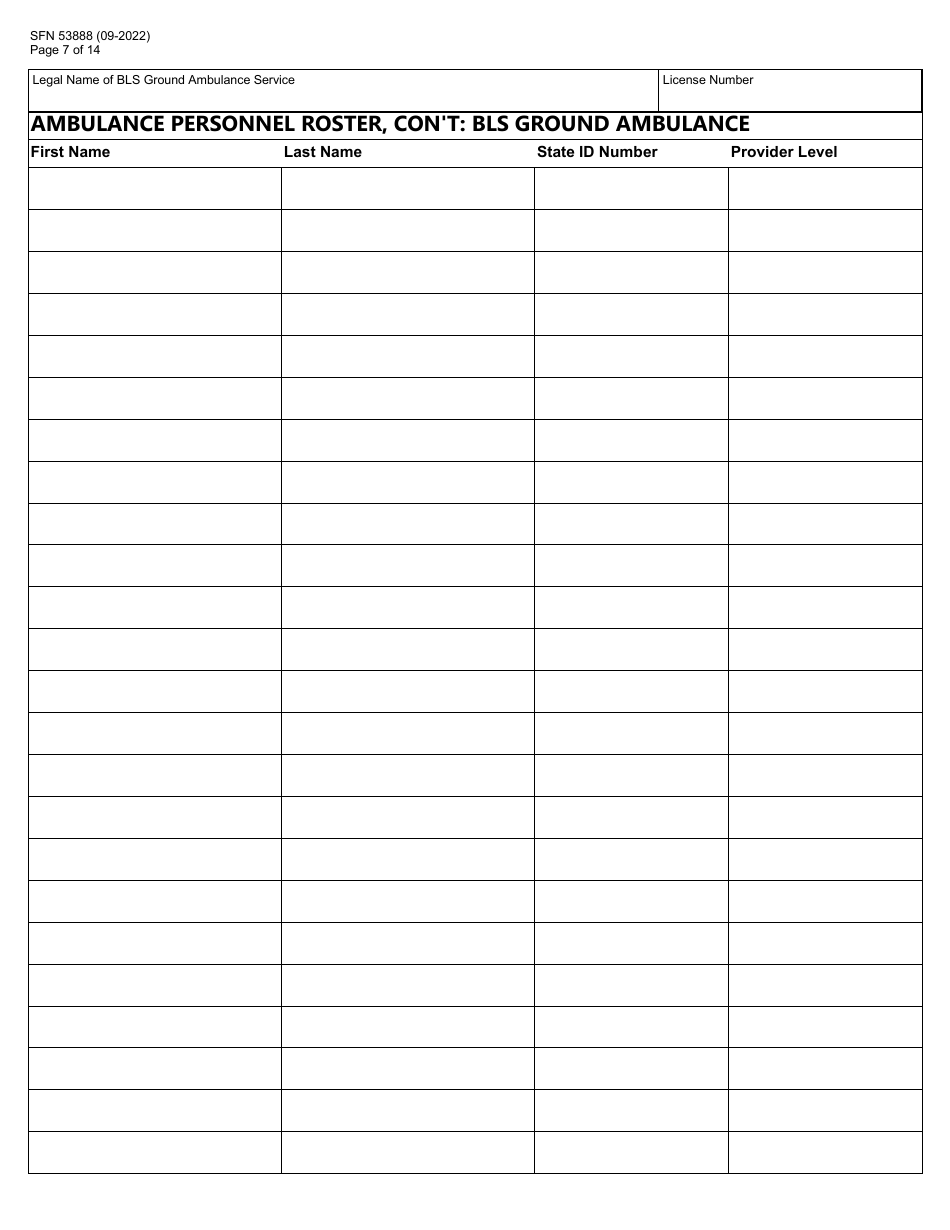 Form SFN53888 North Dakota License Renewal Application - Basic Life Support Ground Ambulance - North Dakota, Page 7