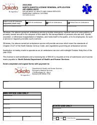 Document preview: Form SFN53889 North Dakota License Renewal Application - Air Ambulance - North Dakota, 2024