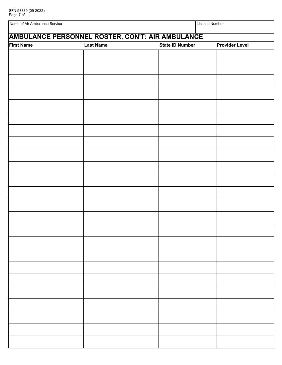 Form SFN53889 North Dakota License Renewal Application - Air Ambulance - North Dakota, Page 7