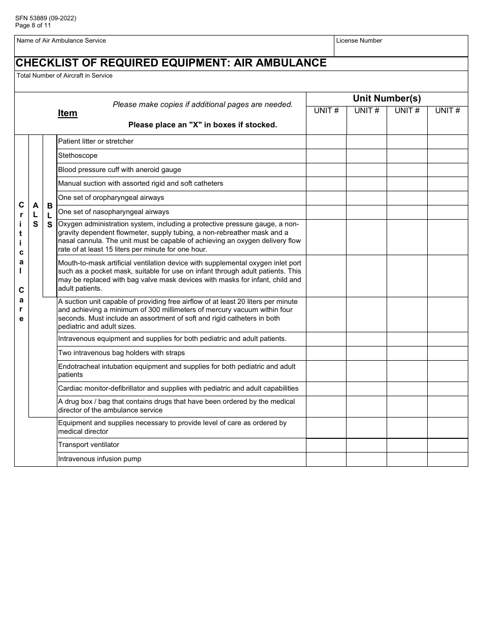 Form SFN53889 North Dakota License Renewal Application - Air Ambulance - North Dakota, Page 8