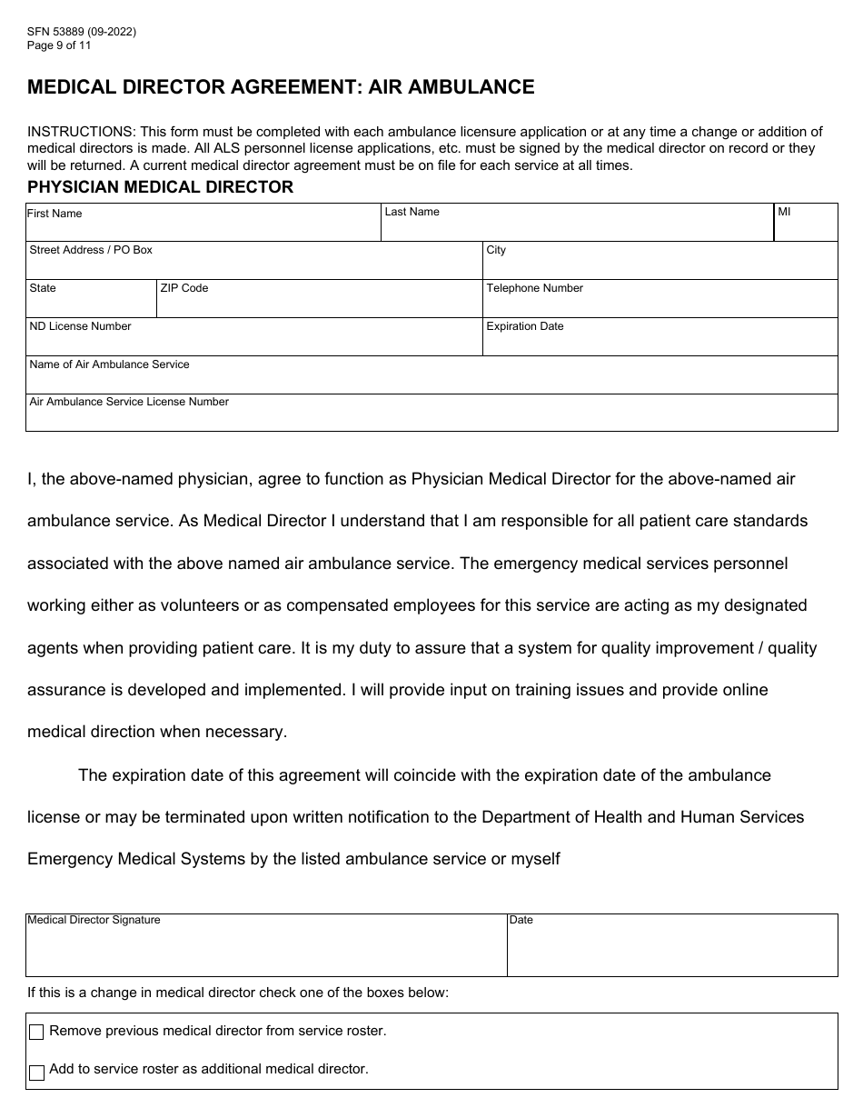 Form SFN53889 North Dakota License Renewal Application - Air Ambulance - North Dakota, Page 9