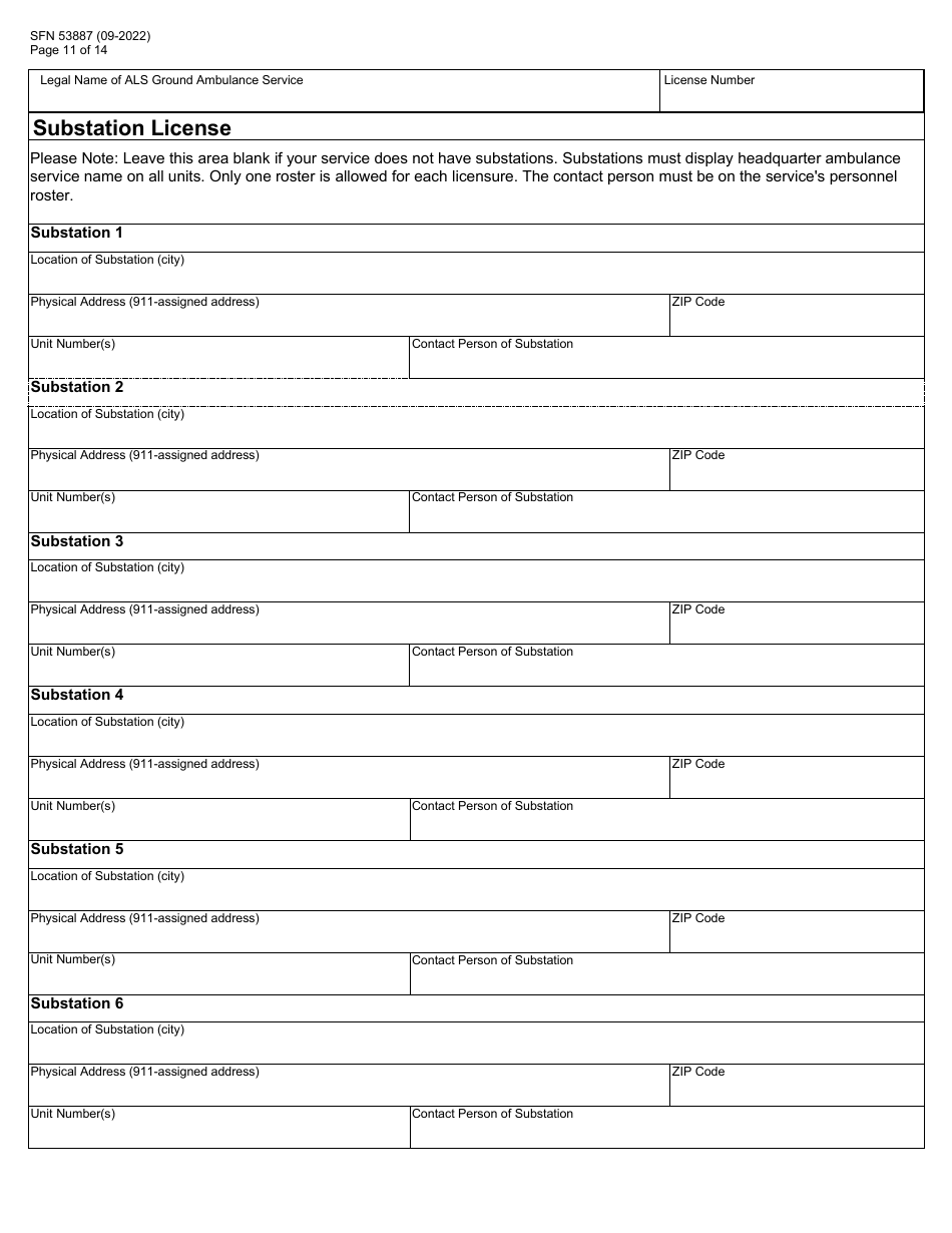 Form SFN53887 North Dakota License Renewal Application - Advanced Life Support Ground Ambulance - North Dakota, Page 11