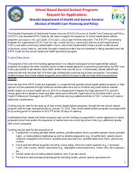 Request for Applications - School Based Dental Sealant Programs - Nevada
