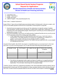Request for Applications - School Based Dental Sealant Programs - Nevada, Page 3