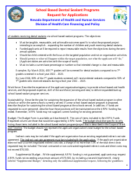 Request for Applications - School Based Dental Sealant Programs - Nevada, Page 4