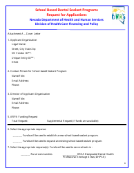 Request for Applications - School Based Dental Sealant Programs - Nevada, Page 6
