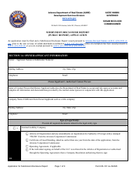 Form DS-101 Subdivision Disclosure Report (Public Report) Application - Arizona