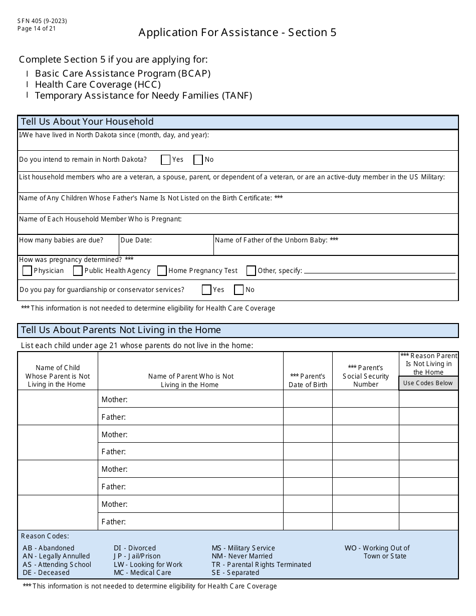 Form SFN405 Application for Assistance - North Dakota, Page 16