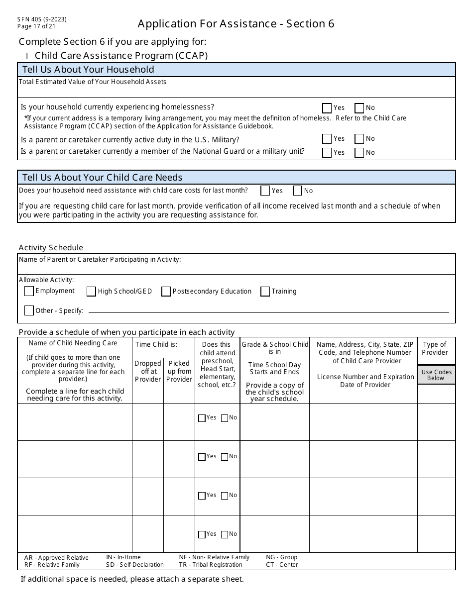 Form SFN405 Application for Assistance - North Dakota, Page 19