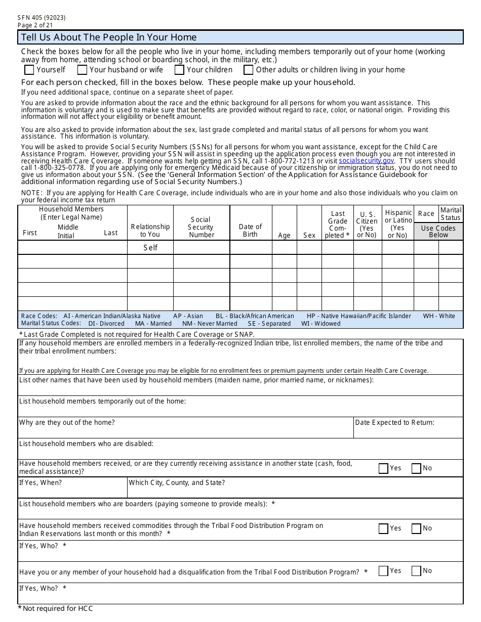 Form SFN405 Application for Assistance - North Dakota, Page 4