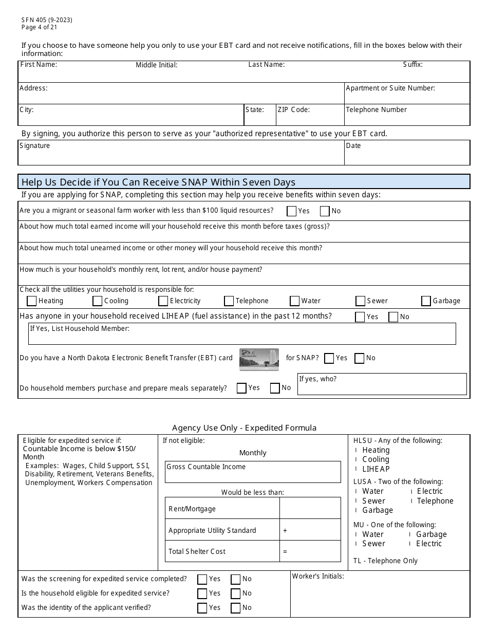 Form SFN405 Application for Assistance - North Dakota, Page 6