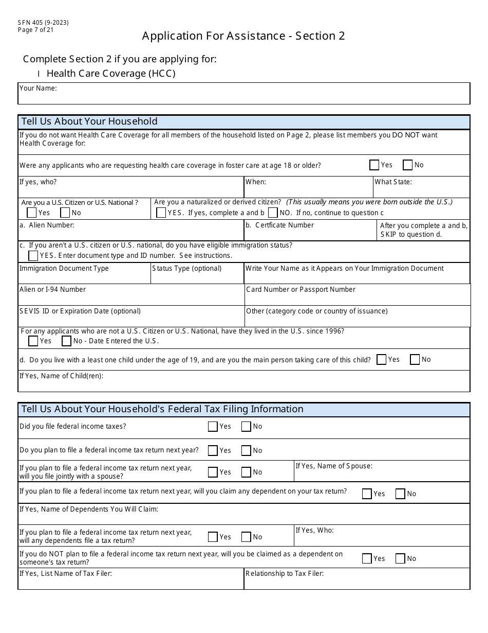 Form SFN405 Application for Assistance - North Dakota, Page 9